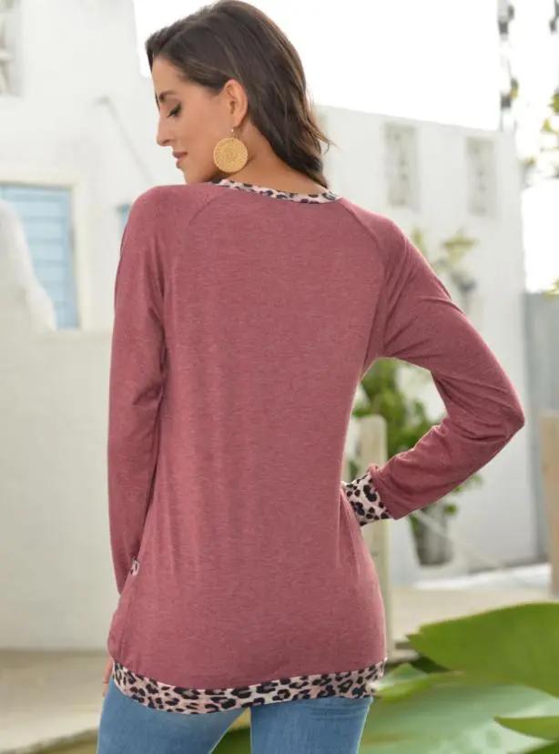 Leopard Contrast Pocket Pullover Anna-Kaci Wholesale