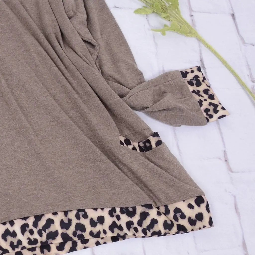 Leopard Contrast Pocket Pullover Anna-Kaci Wholesale