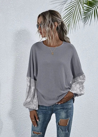 Two Tone Sleeve Knit Sweater Anna-Kaci Wholesale