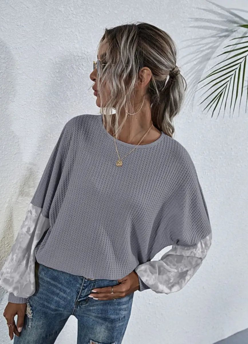 Two Tone Sleeve Knit Sweater Anna-Kaci Wholesale