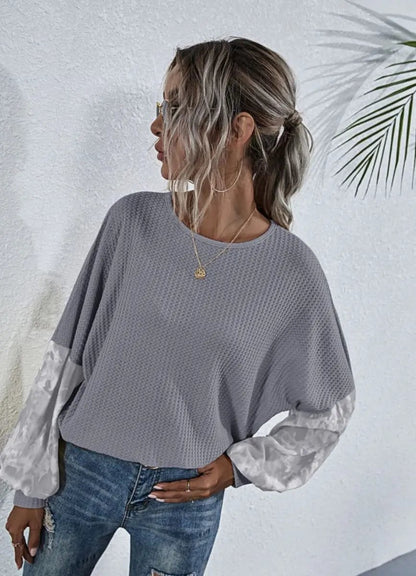 Two Tone Sleeve Knit Sweater Anna-Kaci Wholesale