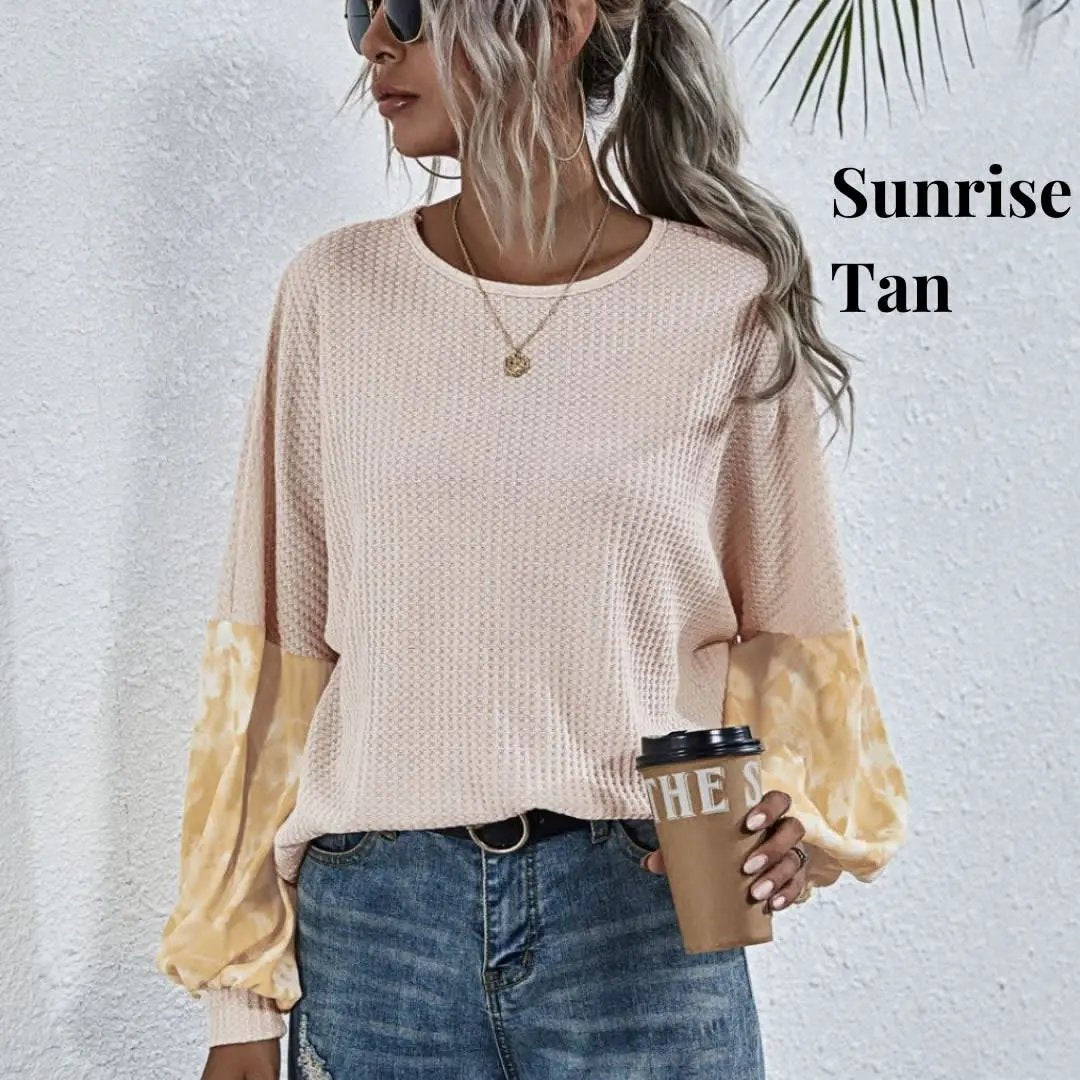 Two Tone Sleeve Knit Sweater Anna-Kaci Wholesale