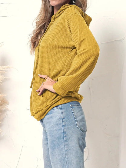 Waffle Knit Oversized Lounge Hoodie Anna-Kaci Wholesale