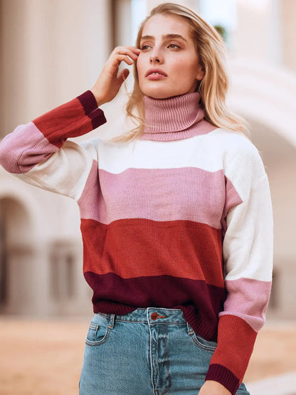 Color Blocked Cozy Sweater Anna-Kaci Wholesale