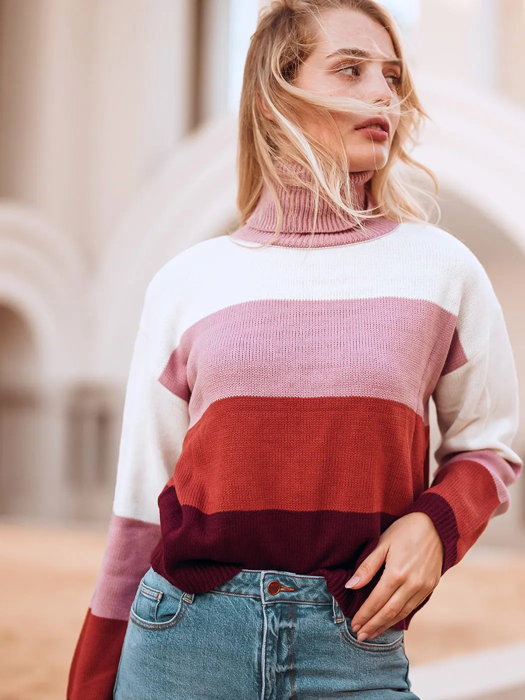 Color Blocked Cozy Sweater Anna-Kaci Wholesale