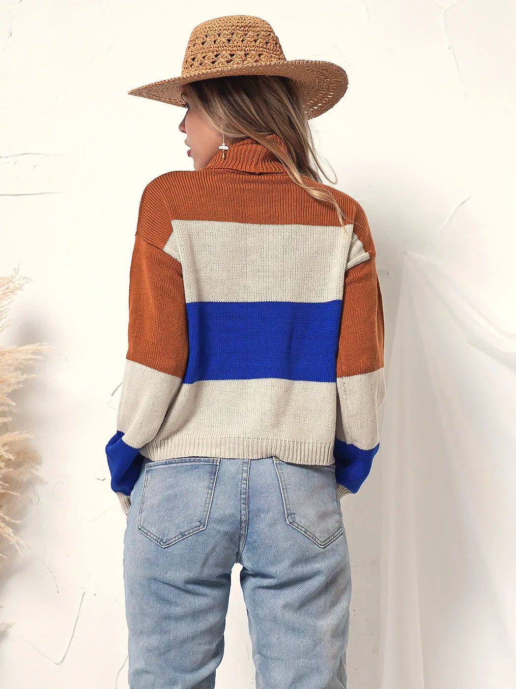 Color Blocked Cozy Sweater Anna-Kaci Wholesale
