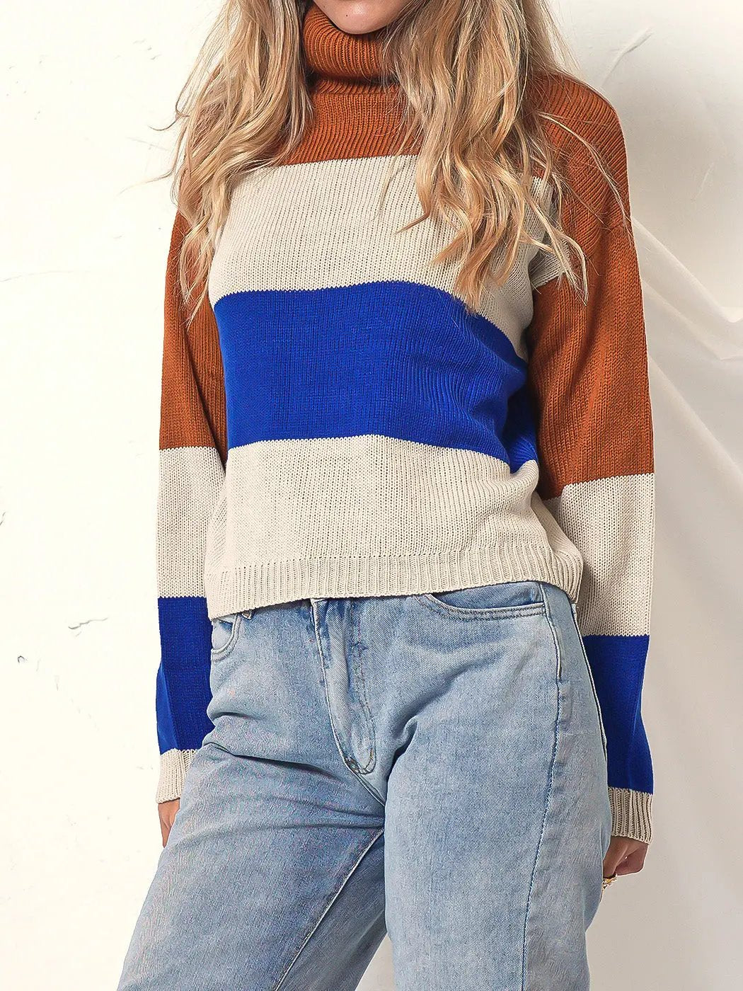 Color Blocked Cozy Sweater Anna-Kaci Wholesale