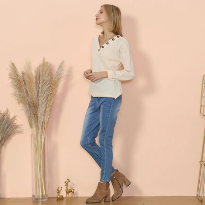 Drop Shoulder Textured Knit Sweater Anna-Kaci Wholesale