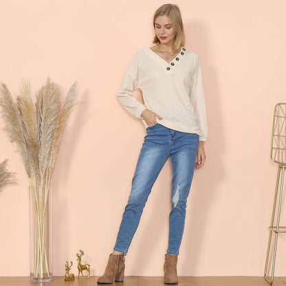 Drop Shoulder Textured Knit Sweater Anna-Kaci Wholesale