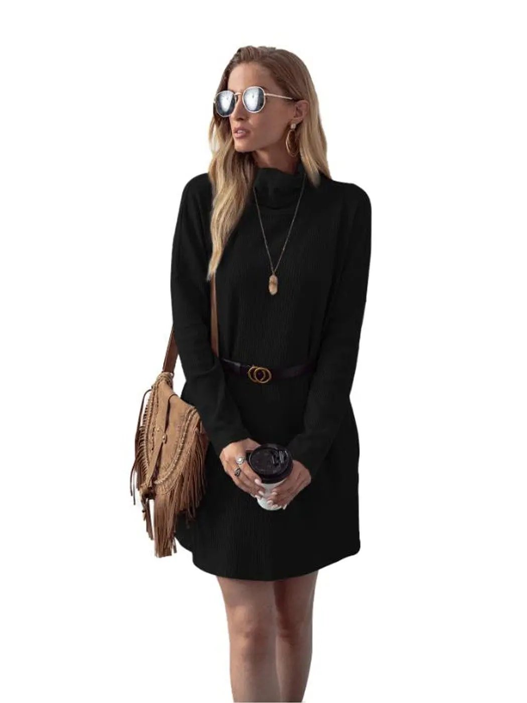 Soft Turtleneck Tunic Sweater Anna-Kaci Wholesale