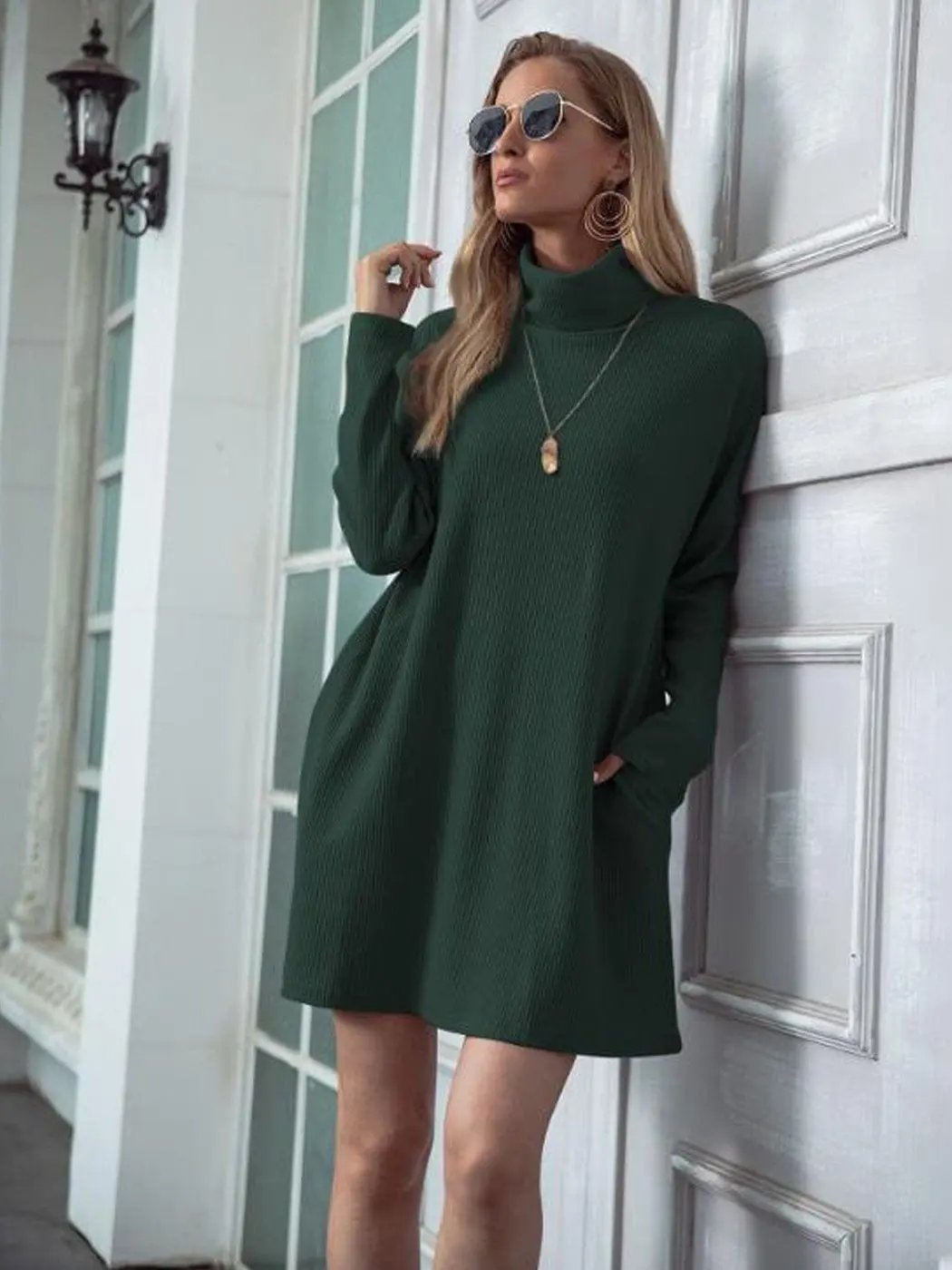 Soft Turtleneck Tunic Sweater Anna-Kaci Wholesale