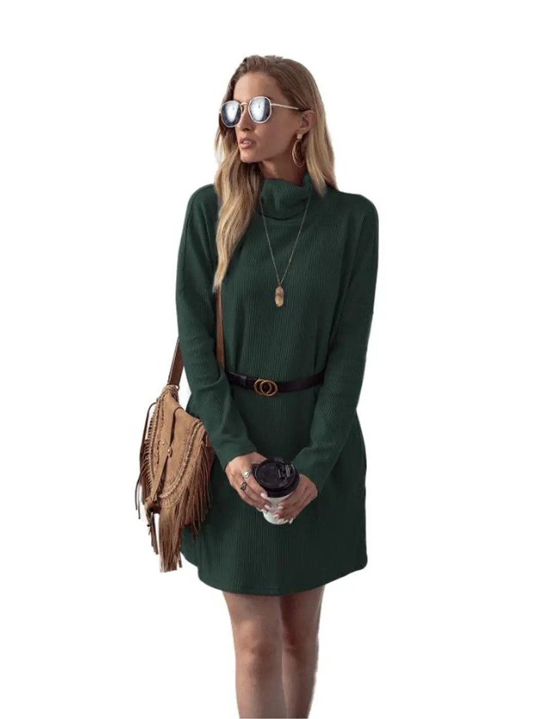 Soft Turtleneck Tunic Sweater Anna-Kaci Wholesale