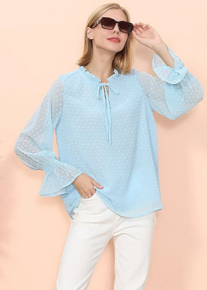 Clip Dot Long Sleeve Sweater Blouse Anna-Kaci Wholesale