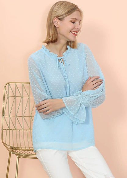 Clip Dot Long Sleeve Sweater Blouse Anna-Kaci Wholesale