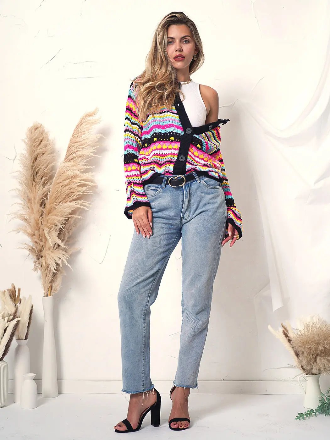 Knitted Boho Cardigan Sweater Anna-Kaci Wholesale