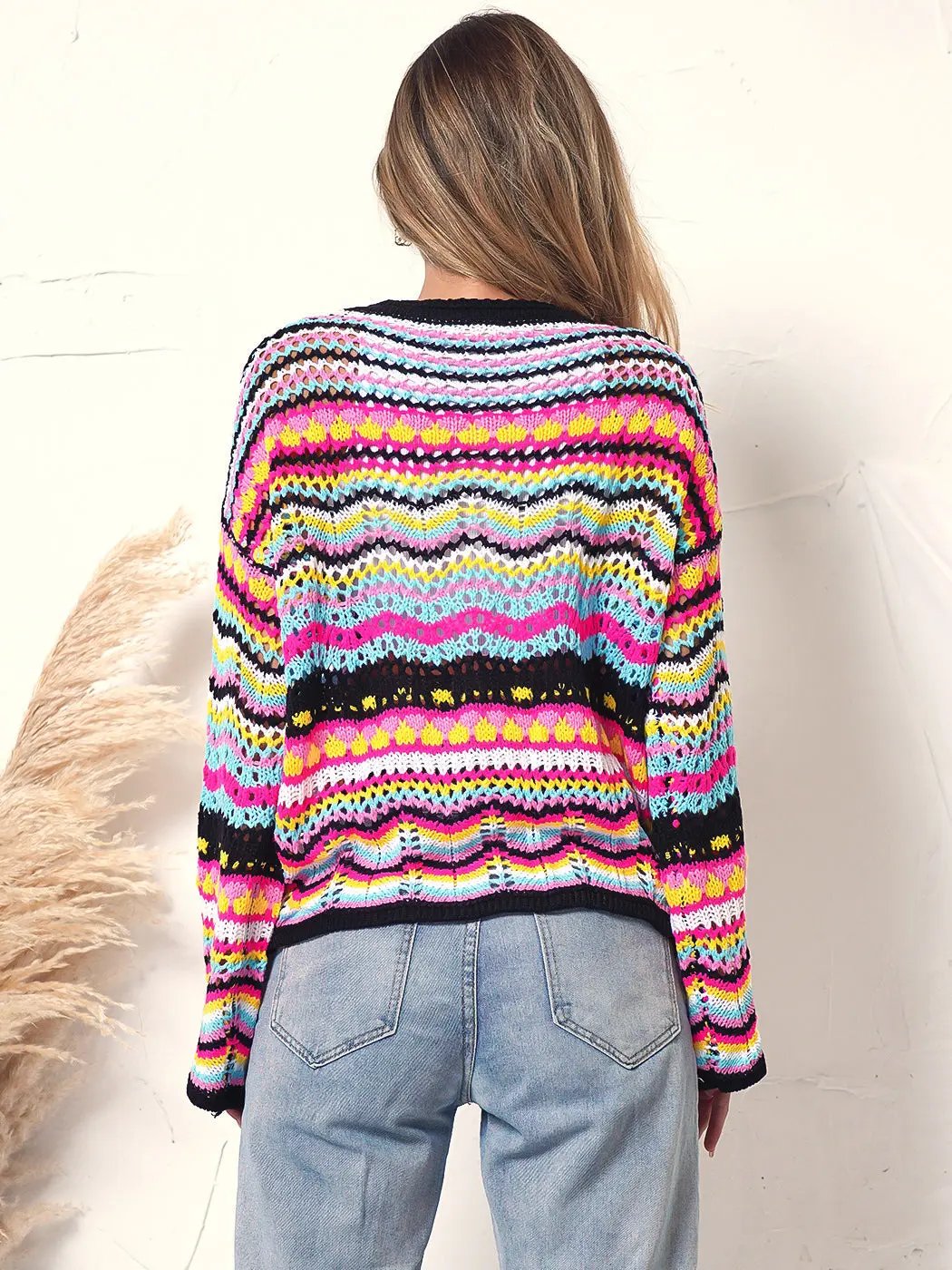Cut Out Knitted Boho Sweater Anna-Kaci Wholesale
