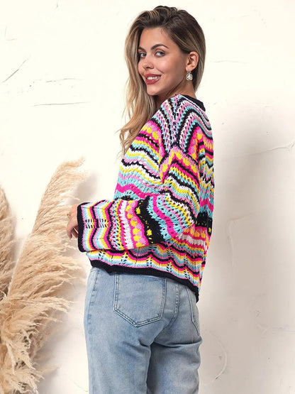 Cut Out Knitted Boho Sweater Anna-Kaci Wholesale