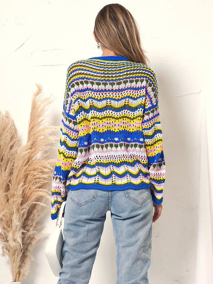 Cut Out Knitted Boho Sweater Anna-Kaci Wholesale