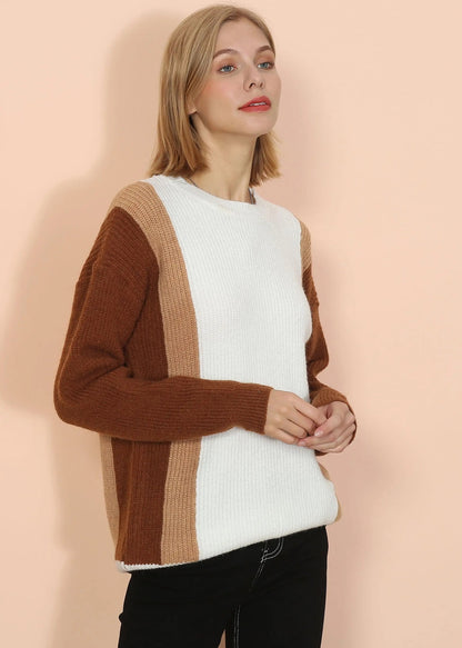 Color Block Knit Sweater Anna-Kaci Wholesale