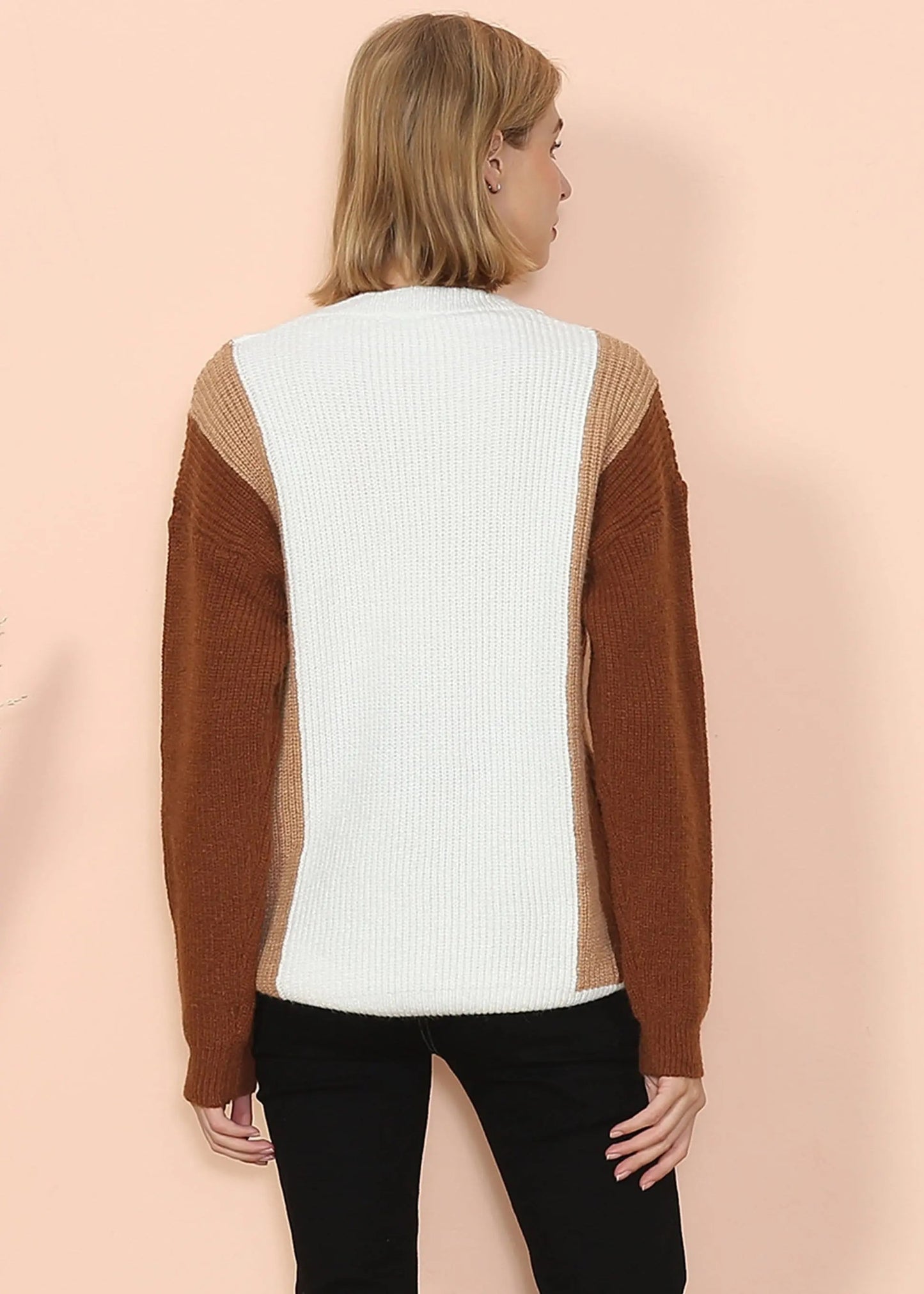 Color Block Knit Sweater Anna-Kaci Wholesale