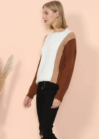 Color Block Knit Sweater Anna-Kaci Wholesale