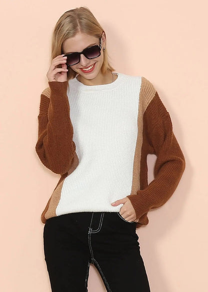 Color Block Knit Sweater Anna-Kaci Wholesale