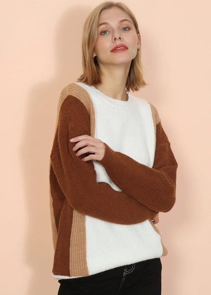 Color Block Knit Sweater Anna-Kaci Wholesale