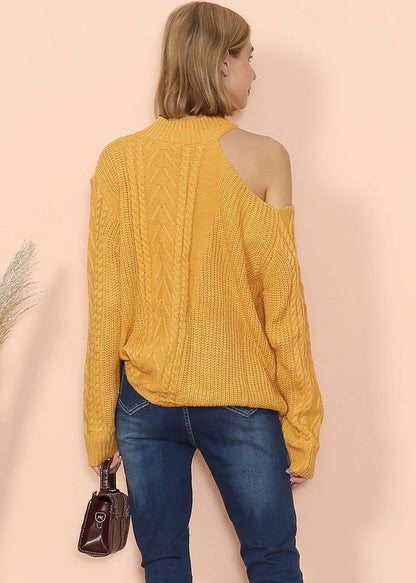 Cut Out Cable Knit Sweater Anna-Kaci Wholesale