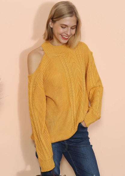Cut Out Cable Knit Sweater Anna-Kaci Wholesale