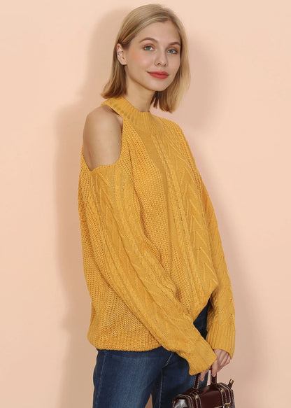 Cut Out Cable Knit Sweater Anna-Kaci Wholesale