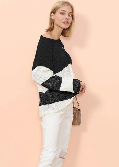 Color Block Striped Long Sweater Anna-Kaci Wholesale