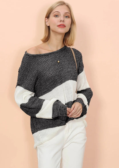 Color Block Striped Long Sweater Anna-Kaci Wholesale