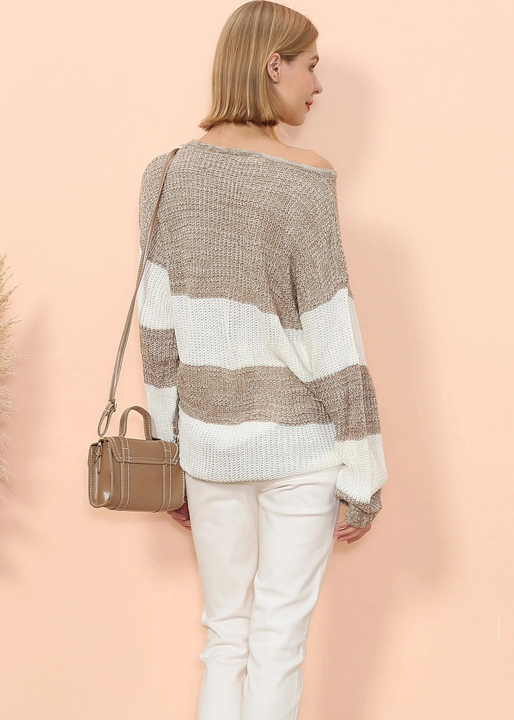 Color Block Striped Long Sweater Anna-Kaci Wholesale