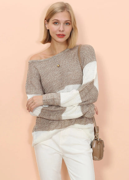 Color Block Striped Long Sweater Anna-Kaci Wholesale