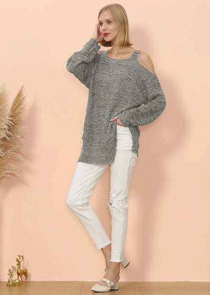 Cold Shoulder Oversized Sweater Anna-Kaci Wholesale