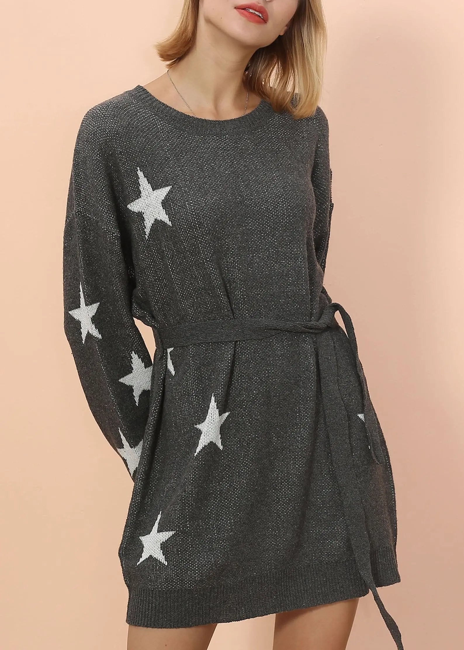 Star Pattern Sweater Dress Anna-Kaci Wholesale