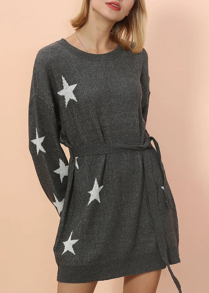 Star Pattern Sweater Dress Anna-Kaci Wholesale