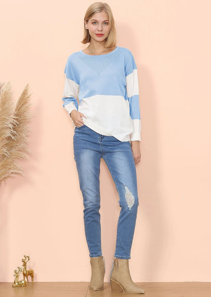 Color Block Net Detail Sweater Anna-Kaci Wholesale