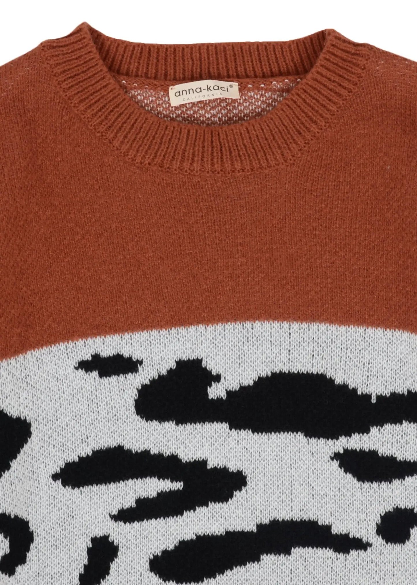 Color Block Animal Print Sweater