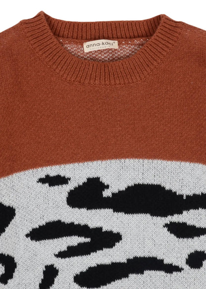 Color Block Animal Print Sweater