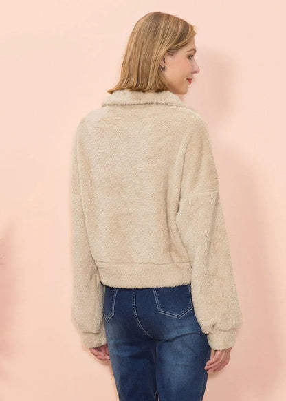 Fluffy Zip Up Sweater Anna-Kaci Wholesale