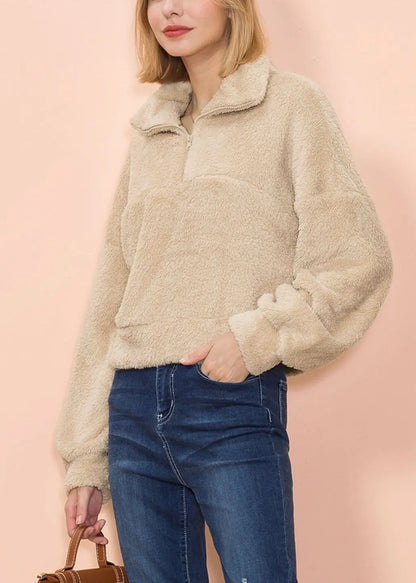 Fluffy Zip Up Sweater Anna-Kaci Wholesale