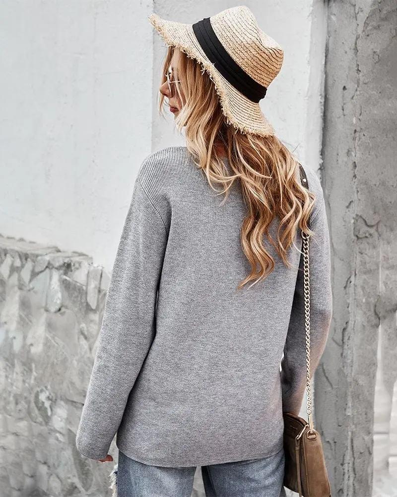 Criss Cross Front Knit Sweater Anna-Kaci Wholesale