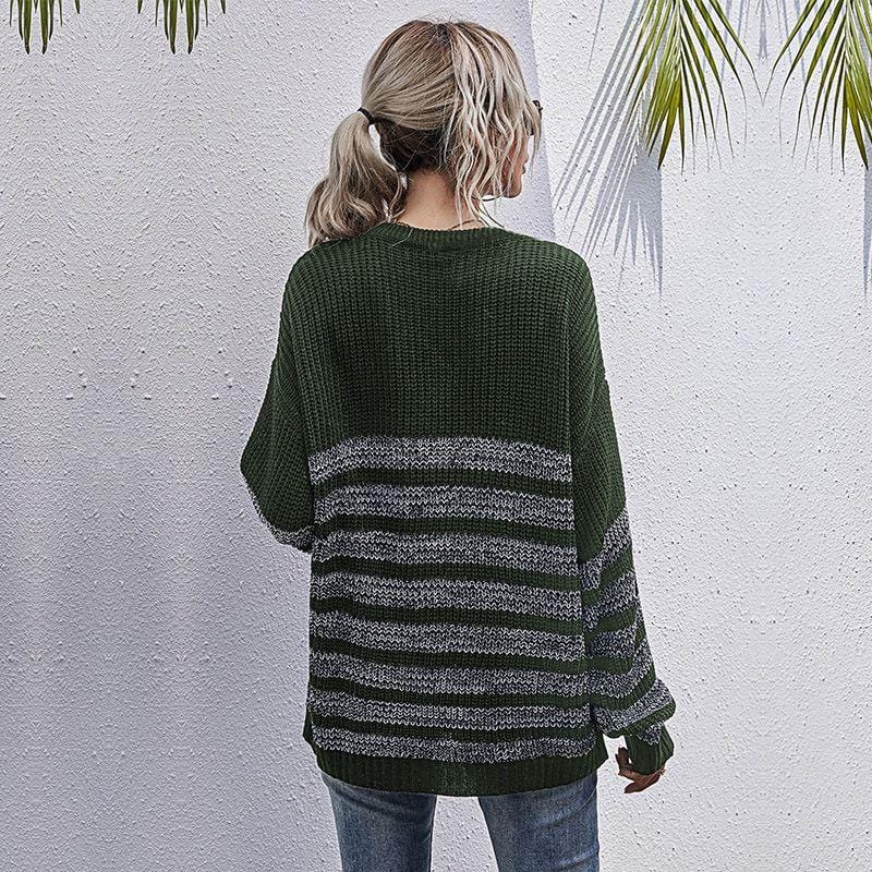 Round Neck Striped Light Sweater Anna-Kaci Wholesale