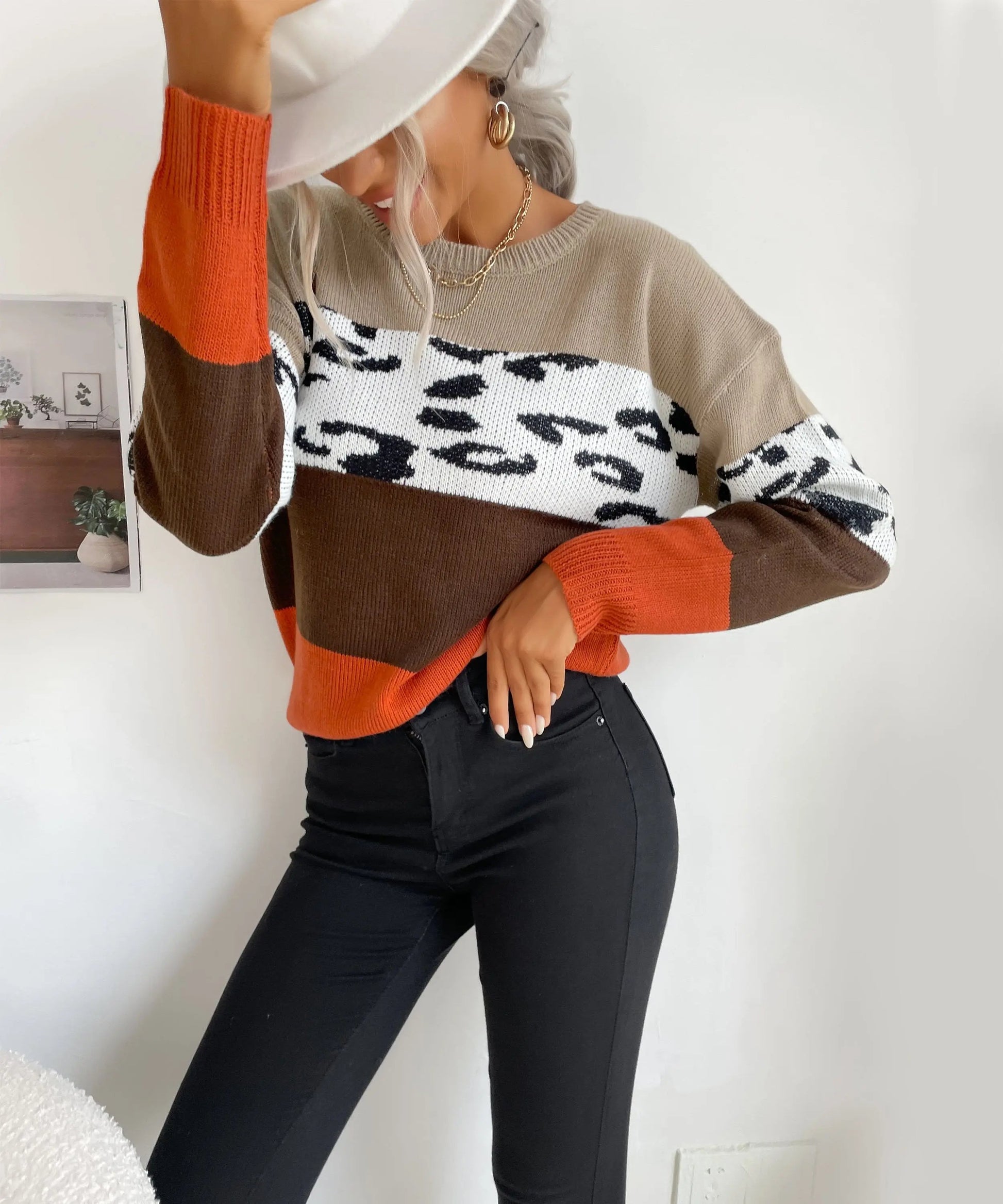 Color Block Fall Sweater Anna-Kaci Wholesale