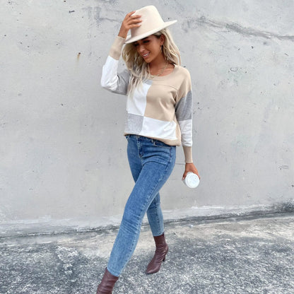 Color Block Front Sweater Anna-Kaci Wholesale