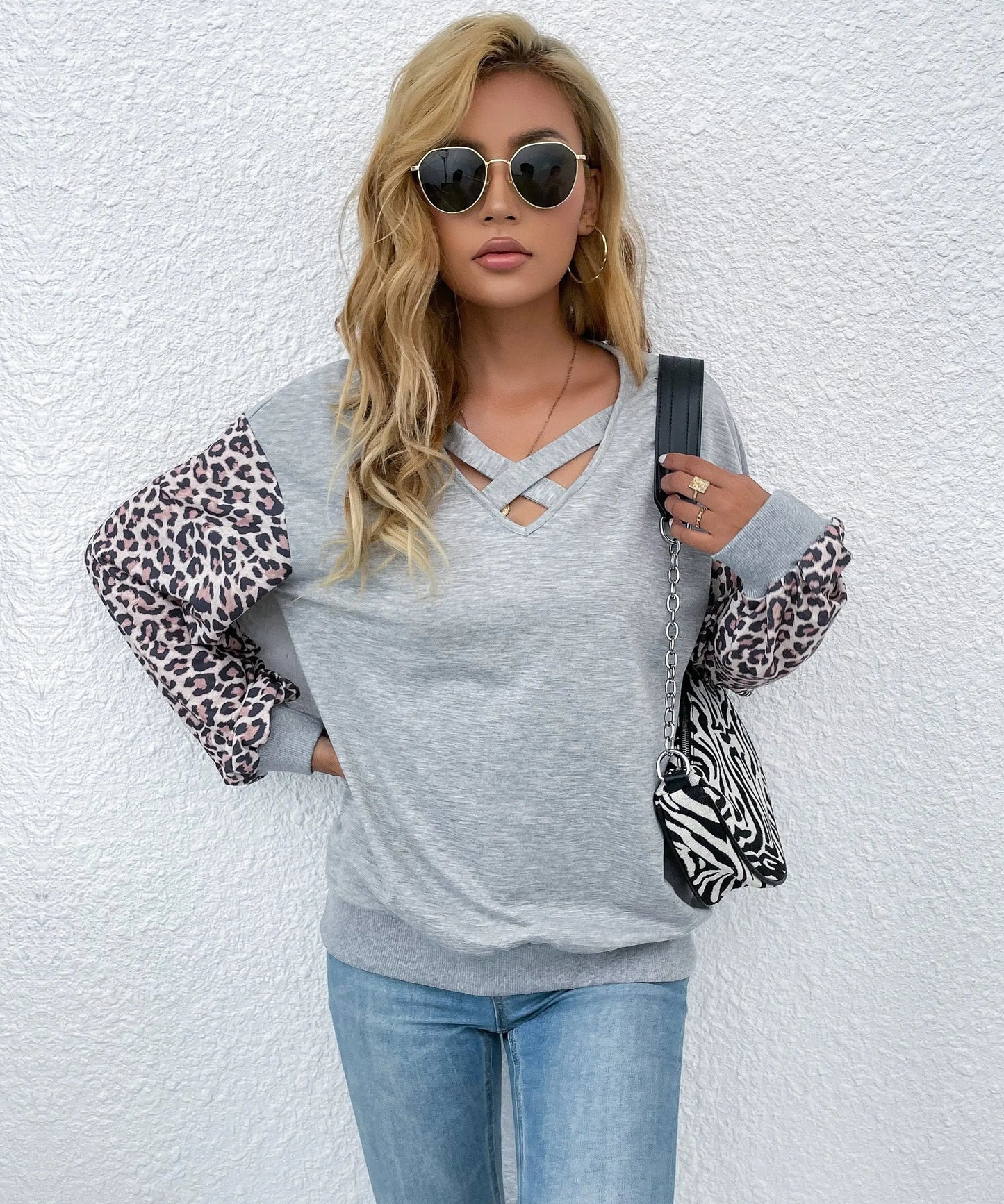 V Neck Criss Cross Sweater Anna-Kaci Wholesale