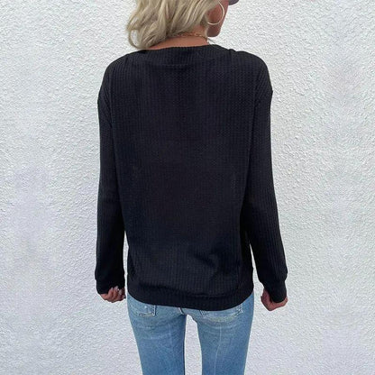Contrast Half Button Front Sweater Anna-Kaci Wholesale