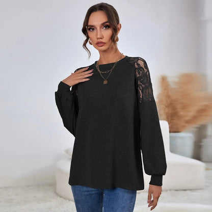 Lace Detail Raglan Sleeve Sweater Anna-Kaci Wholesale