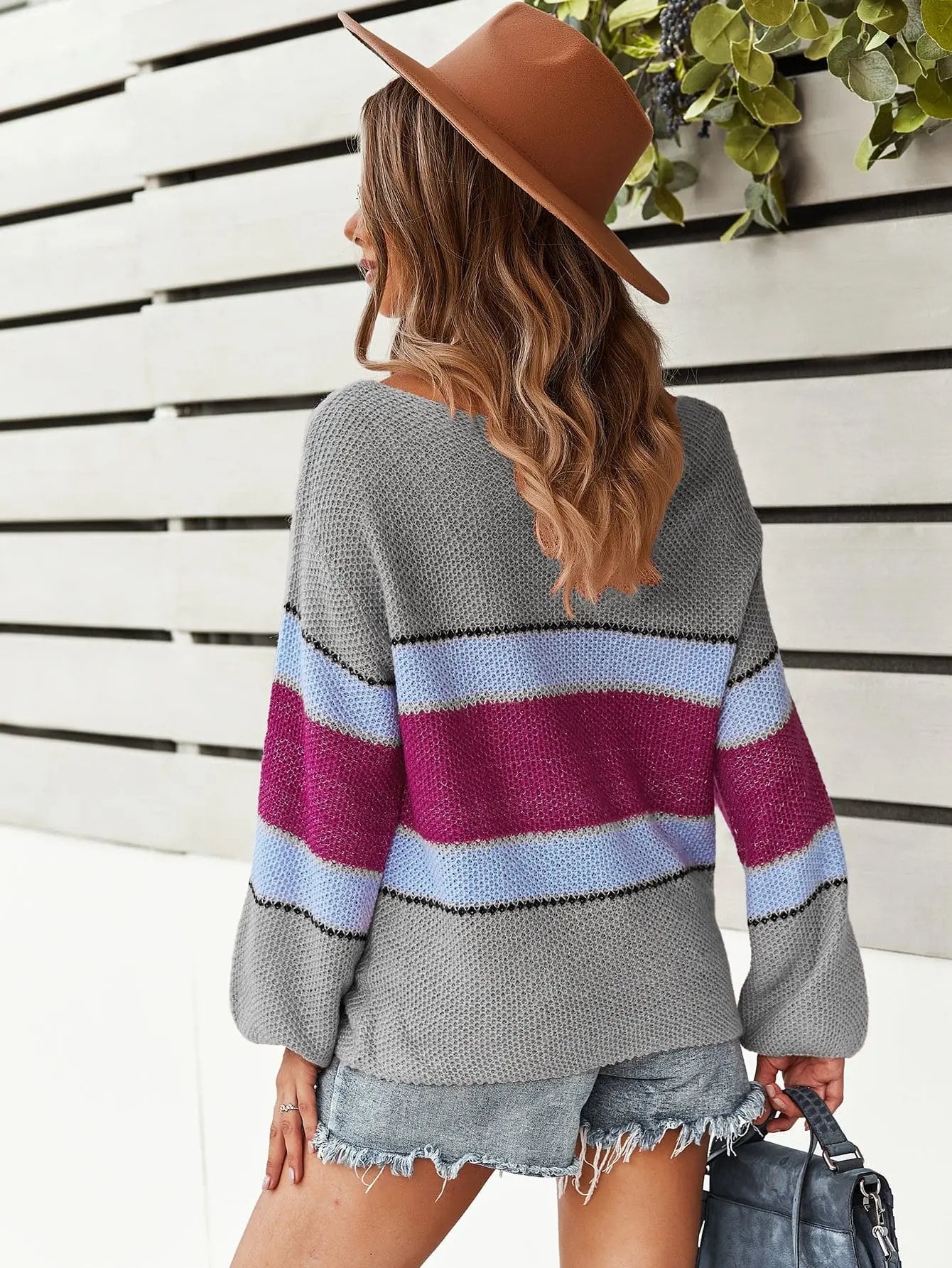 Boat Neck Striped Sweater Anna-Kaci Wholesale